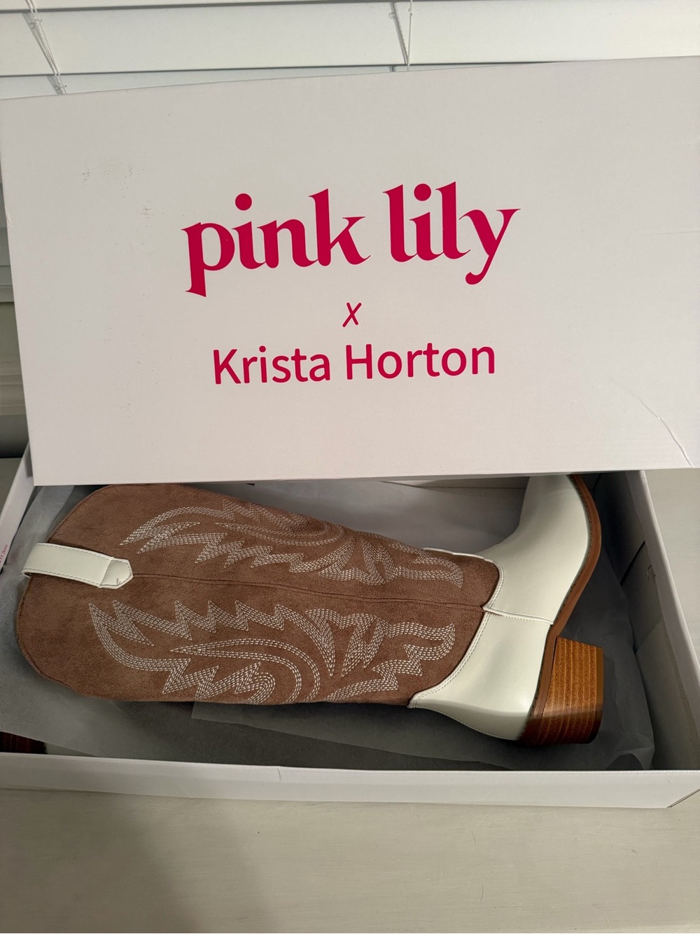 Western Cowboy Cowgirl Boots Krista Horton X Pink Lily Size 7 Coastal Womens New - Picture 3 of 15